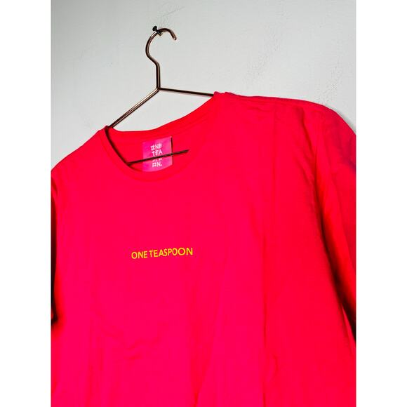 ONE TEASPOON Pink Glo One Teaspoon Logo Organic Unisex Tee Shirt NWT Size XS - Picture 5 of 7